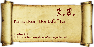 Kinszker Borbála névjegykártya